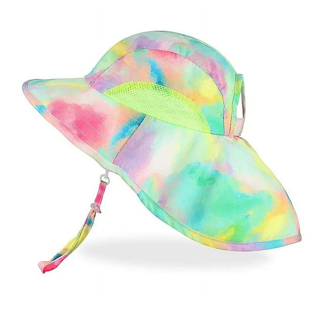 Sombrero de sol con correa de solapa para el cuello para niños y