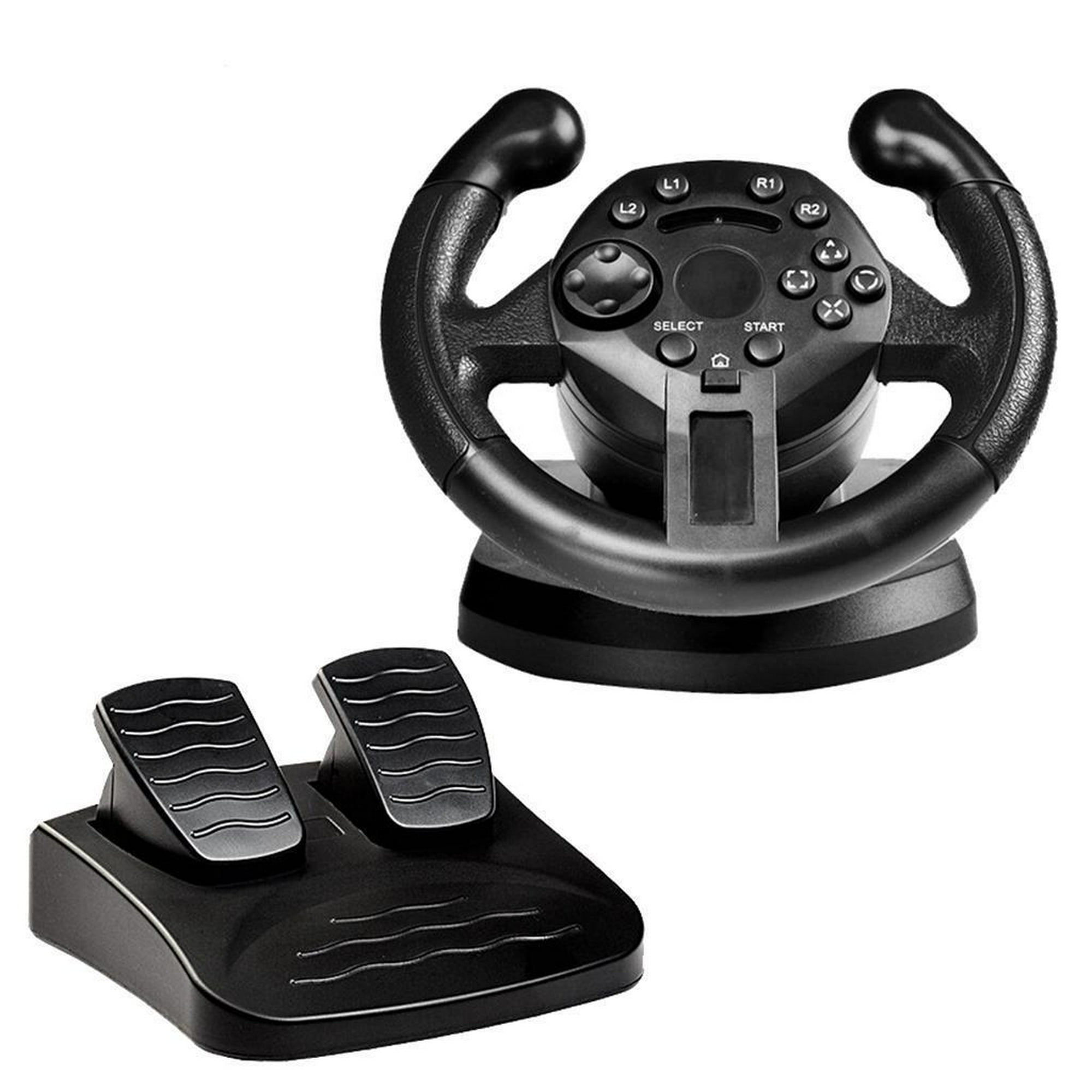 Volante con pedales para PS3 / PC, Accesorio de Simulador de Carreras, Hugo  Volante de Juego de Carreras