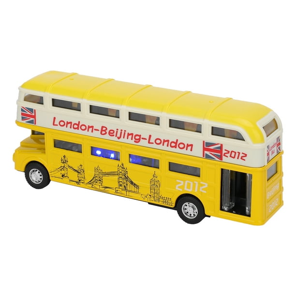 Juguete de autobús, juguete de autobús eléctrico de doble capa para niños  1:90, juguete modelo de autobús multifuncional