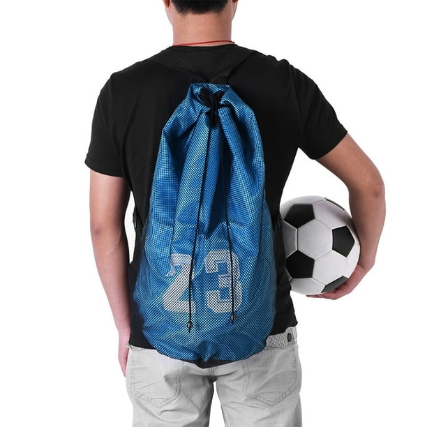 Bolsa de fútbol con cordón para niños, mochila de baloncesto plegable,  bolsa de gimnasio, mochila, bolsa de deporte con bolsa de red de pelota  desmontable, adecuada para voleibol, béisbol, yoga, gris ER