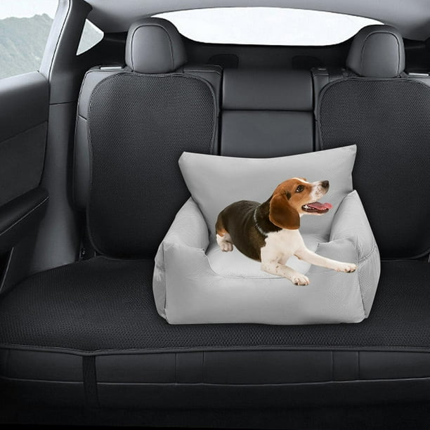 Cama de asiento de coche para perros, asiento de perro para perros  pequeños, asiento de perro para viaje en automóvil, cama para perro con  correa de