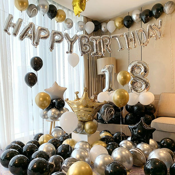 Juego de globos plateados blancos de 93 piezas, decoración de globos para  despedida de soltera, fondo, decoración para fiesta de cumpleaños Rojo  Verde