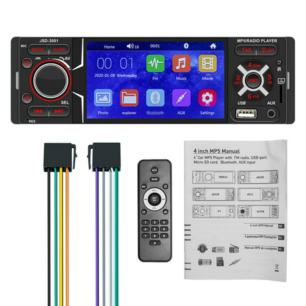 Estereo De Pantalla con Bluetooth Para Auto Coche Carro USB MP5 Player FM  Radio 
