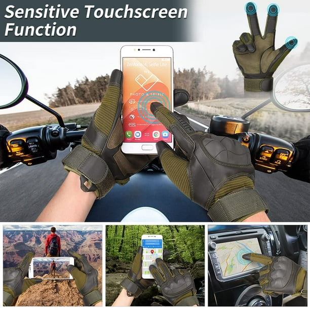 Guantes tácticos militares para motocicleta: guante de Paintball de combate  Airsoft con pantalla tác YONGSHENG