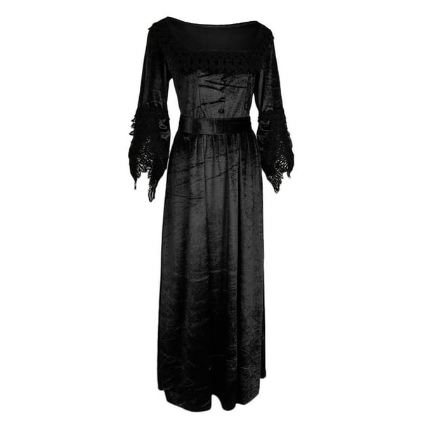 Vestido Medieval Mujer Renacimiento Terciopelo Vintage Gótico Halloween  Disfraz