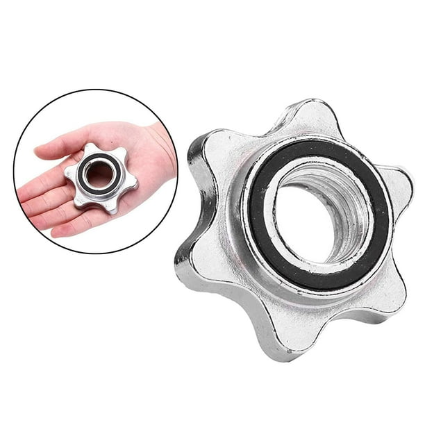 Tuerca hexagonal para mancuernas, 2 pares de collares Spinlock para  levantamiento de pesas, abrazadera de tornillo antideslizante, piezas de  repuesto