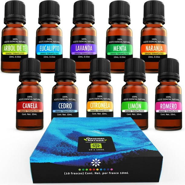 Kit de 10 aceites Esenciales para difusor y Aromaterapia Lavanda