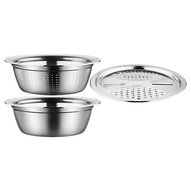 Bowl Rallador Colador Verduras Giratorio Escurridor Cocina