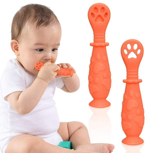 Juego de cucharas de bebé de silicona sin BPA para