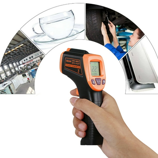 Termómetro infrarrojo digital Medidor de temperatura láser Pirómetro  (naranja) Likrtyny Piezas de repuesto para herramientas
