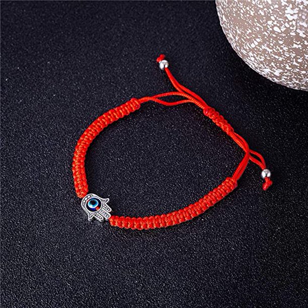 3 Pulseras Hilo Rojo Negro Proteccion Hombre Mujer Kabbalah