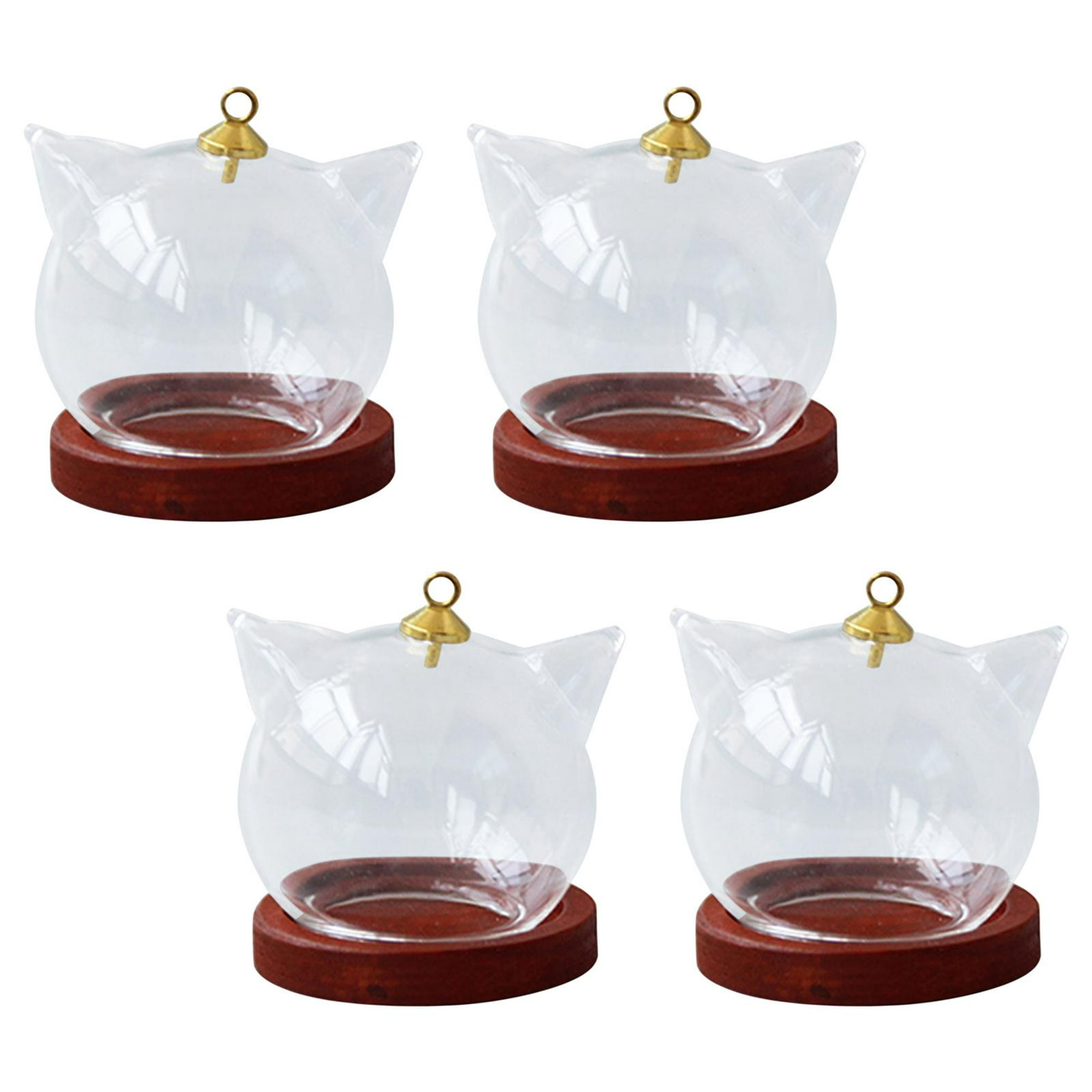 4 piezas de cúpula de cristal a prueba de polvo, jarrón de plantas  decorativas en miniatura domo marrón Yuyangstore Cúpula transparente
