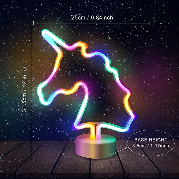 Fundoo - Luz nocturna de unicornio recargable por USB, luz