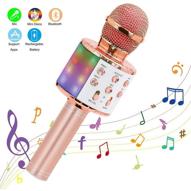 Micrófono de Karaoke inalámbrico con Bluetooth, altavoz portátil de mano,  reproductor de KTV para el hogar