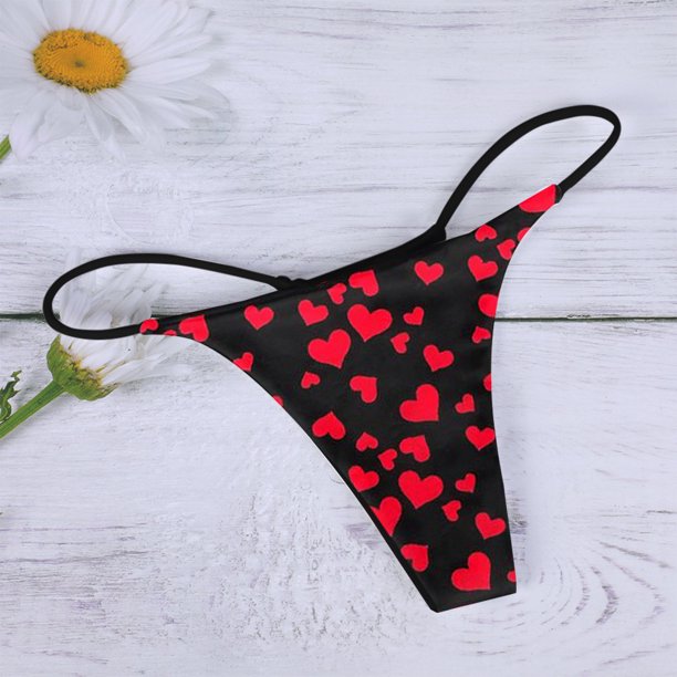 Gibobby Bikini elástico con algodón Bragas tanga sexy para el día San  Valentín Bragas encaje tiro bajo para mujer Tangas cómodas（Rojo， M)