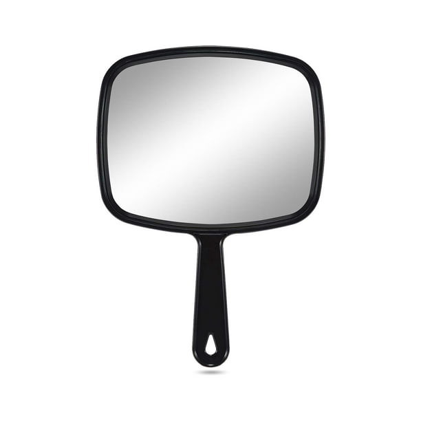 mostrador vistazo mecanógrafo Espejo de mano grande, espejo de mano para peluquería con asa (cuadrado  negro 10.3 x 7.4 pulgadas) Ormromra YBY094 | Walmart en línea