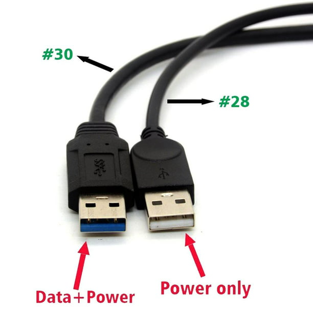 Cable De Extensión Dual Del Coche USB 3.0 De Los 3ft Para El Motorizado  Baoblaze cable de montaje empotrado