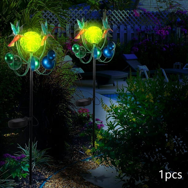 lámpara solar para jardín, lámpara de jardín, lámpara de noche impermeable,  luces LED solares, iluminación de , lámpara de paisaje para valla, colibrí