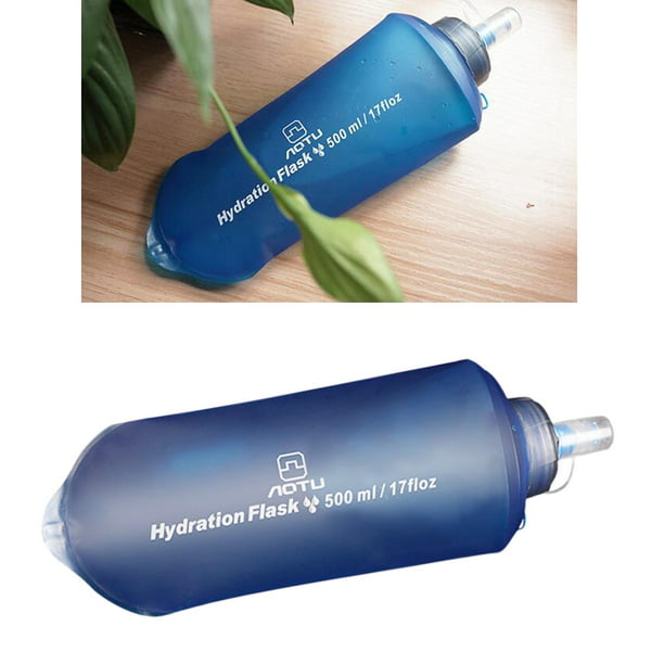 Atashojoe Botella plegable – Silicona premium de grado alimenticio |  Botella de agua de viaje reutilizable ya prueba de fugas para interiores y