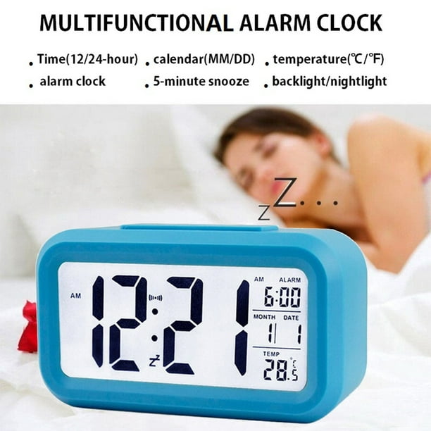 Reloj despertador digital inteligente con botón de repetición de fecha y  temperatura en la Abanopi Despertador
