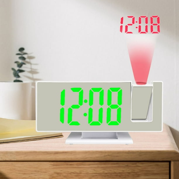 Reloj despertador digital, reloj despertador con espejo LED para  dormitorio, con puertos USB duales, brillo de 3 niveles, atenuación  automática, modo