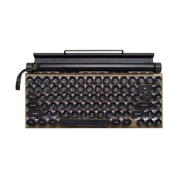 Teclado retro de máquina de escribir, teclado eléctrico vintage de 7 teclas  con Bluetooth 5.0 mecánico actualizado, conexión de múltiples dispositivos  de teclas redondas punk clásicas Levamdar CW-CC309-2
