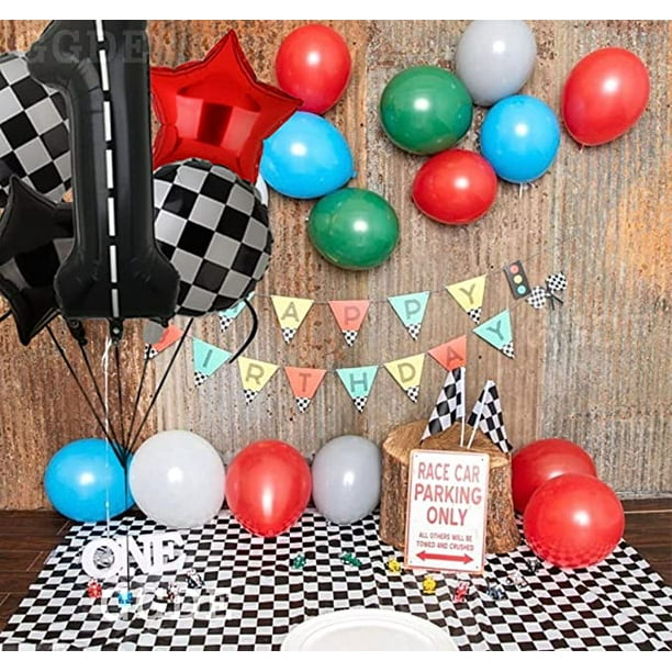 Globos de cumpleaños de auto de carreras de 40 pulgadas globo de número 3  negro para niños de 3 años suministros de decoración de fiesta temática 5 –  Yaxa Store