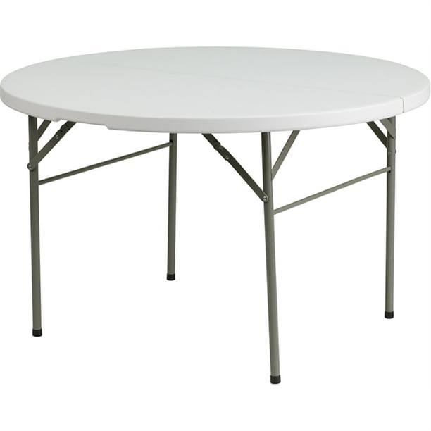 Mesa plegable redonda para banquetes y eventos de plástico blanco de  granito plegable de 4 pies con asa de transporte Flash Furniture  DAD-122RZ-GG
