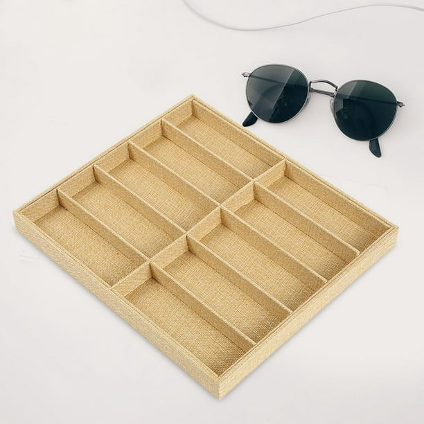 Bandeja de exhibición de gafas de sol, caja organizadora de 12 ranuras,  soporte de gafas de