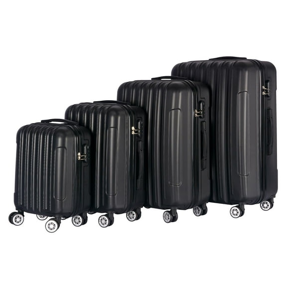 set 4 maletas lineas verticales negro check in negro unitalla check in ht019