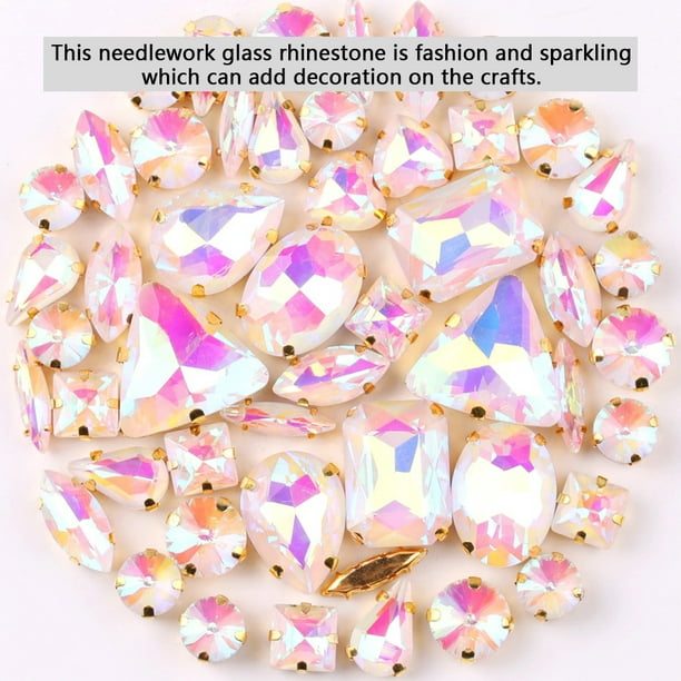 KINPON 576 diamantes de imitación de cristal de fijación en caliente con  parte trasera plana, piedras de vidrio para manualidades, ropa, decoración  de