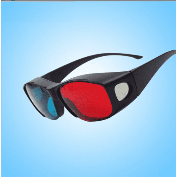 Paquete de 4 lentes 3D rojo y azul, gafas de visión 3D para juegos de  películas cian, estilo anaglifo cian, cine en casa, juegos de películas 3D,  TV