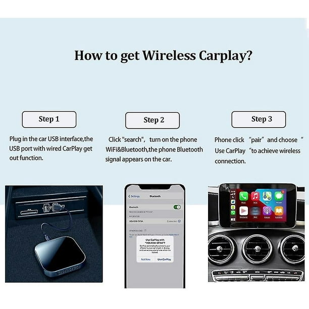 Adaptador Carplay inalámbrico con cable para Iphone, Dongle Carplay  inalámbrico yeacher
