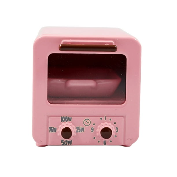 Microondas 1/12 de Sunnimix para decoración de casa de muñecas, color rosa  claro