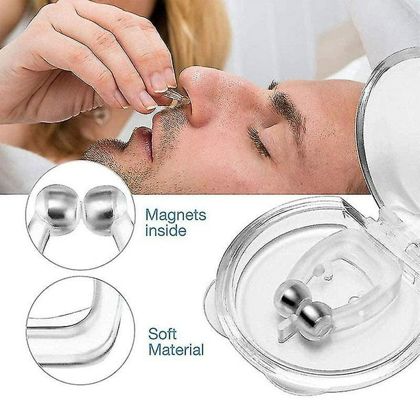  Dispositivos antironquidos, 4 clips magnéticos de silicona para  la nariz + 8 dilatadores nasales de silicona, solución para ronquidos,  cómoda nasal para aliviar los ronquidos, dejar de roncar, ayuda para dormir