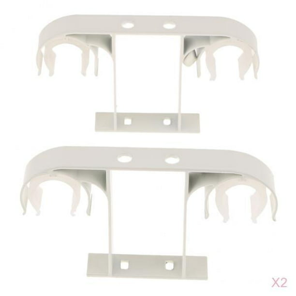  2 soportes para barra de cortina, 2 piezas, soportes de barra  de cortina dobles montados en el techo de aleación de aluminio, color  blanco : Hogar y Cocina
