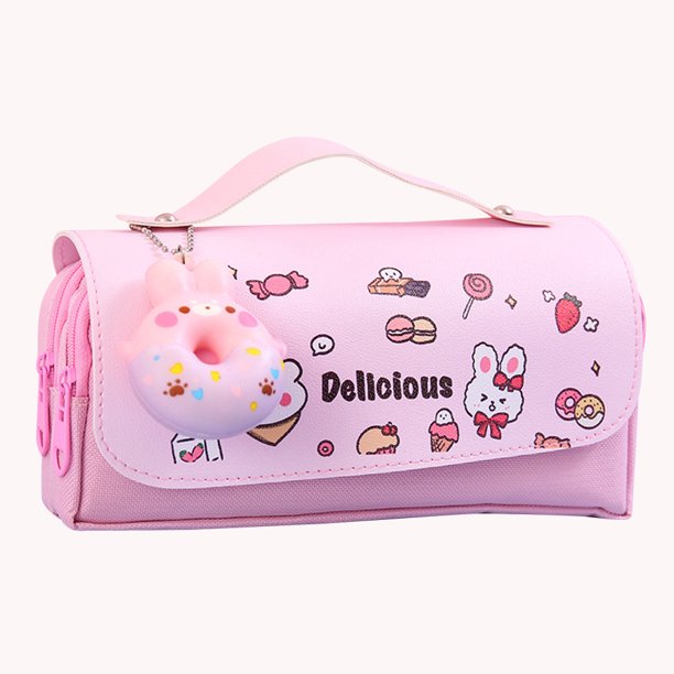 Estuche para lápices Kawaii con accesorios, material escolar kawaii para  adolescentes y niñas (rosa)