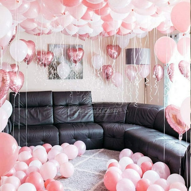 Decoración cumpleaños niña feliz cumpleaños guirnalda globos decoración  cumpleaños set con globos rosa, pompones de papel de seda rosa para decoración  cumpleaños bautizo niña Ofspeizc LL-1514