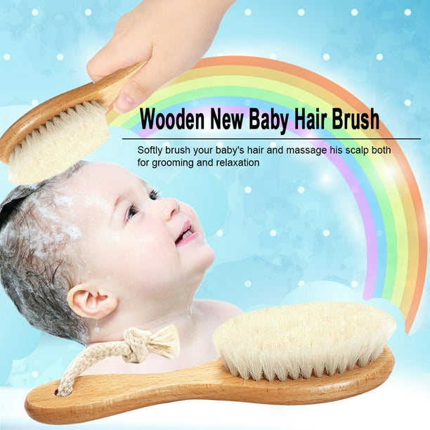 Cepillo de madera para bebés recién nacidos Peine de pelo suave MABOTO Peine