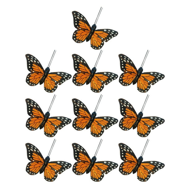 12 piezas Surtido de colores vivos pintados a mano mariposas de plumas de  mariposa artificiales personalizadas para decoraciones de bodas y  decoración de paredes -  España