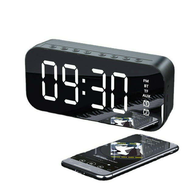 Reloj Despertador Con Altavoz Bluetooth Inalámbrico Digital Multifuncional  Radio FM Música