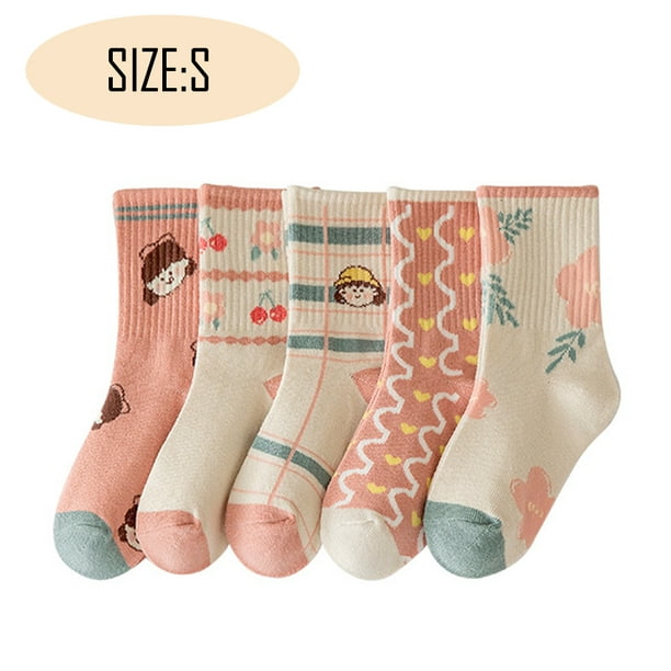 5 pares de calcetines hasta la rodilla para bebé niña lindos calcetines  antideslizantes Baby Princess