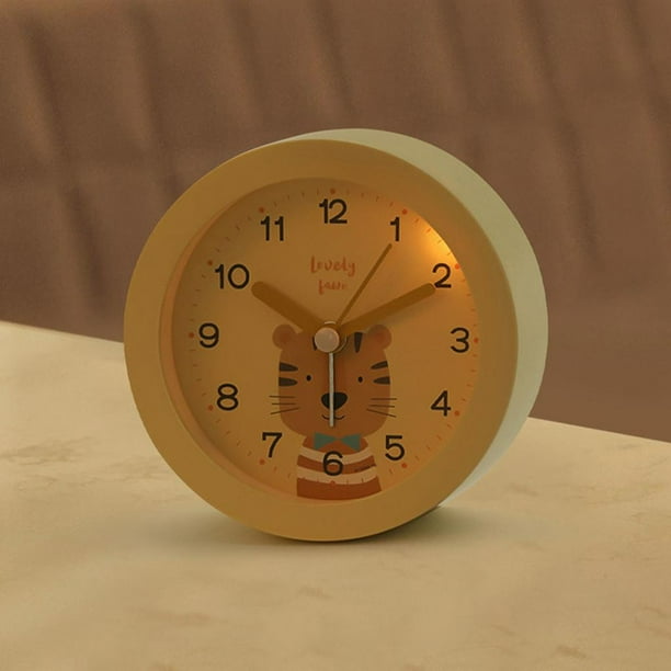 Reloj despertador analógico silencioso para niños, de configurar encendido  Amarillo Sunnimix Despertador