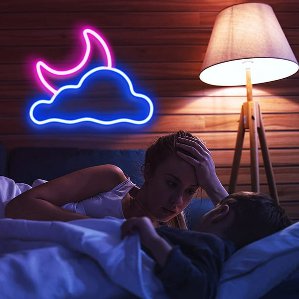 Letrero de luz de neón de nube de juego de luces LED, decoración de  dormitorio, lámpara