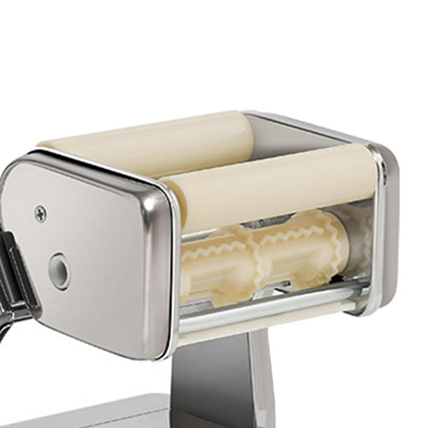  Máquina para hacer pasta, hecho en casa de acero inoxidable  manual con ajustes de grosor ajustables, cortador de fideos resistentes para  espaguetis, fettuccini, lasaña o pieles de albóndigas (plateado) : Hogar