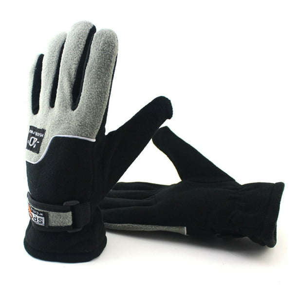 Minnieouse 1 par de guantes antideslizantes de esquí gruesos de invierno  guantes de esquí de nieve portátiles mitones equipo de calentamiento  guantes y mitones Hombre Negro Gris