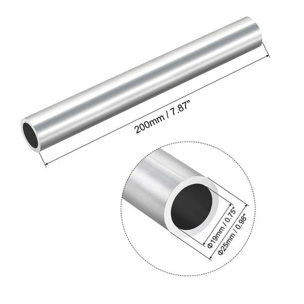 Tubo de aluminio 6063 (0.472 in de diámetro x 0.197 in de diámetro interior  x 11.811 in de largo), 2 piezas, tubo redondo de aluminio - para