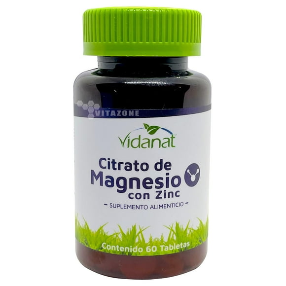 citrato de magnesio zinc 60 tabletas vidanat vidanat vdtcitratomagnesiozinc