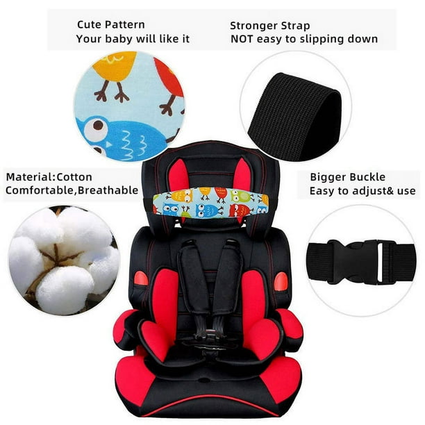 JM 2 soportes para niños, diadema de coche para niños, cinturón de  seguridad de asiento de coche, asiento de seguridad de coche, soporte de  cabeza ajustable para niños, protege cuello/hombros, JM