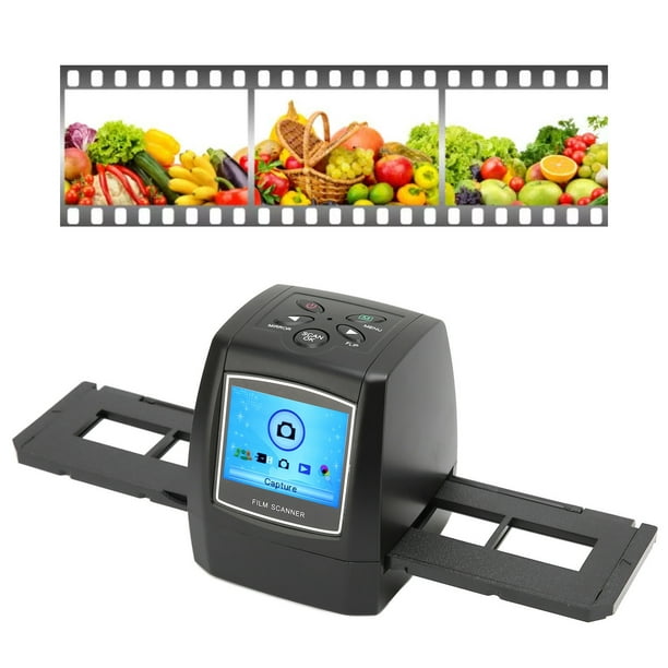 Escáner de película pequeño portátil multifunción pantalla LCD de 2,4  pulgadas escáner de película para negativos de película deslizante de 35mm  135mm enchufe estadounidense 100-240V